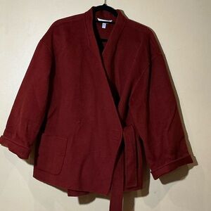Garnet Hill Deep Red Cape Jacket